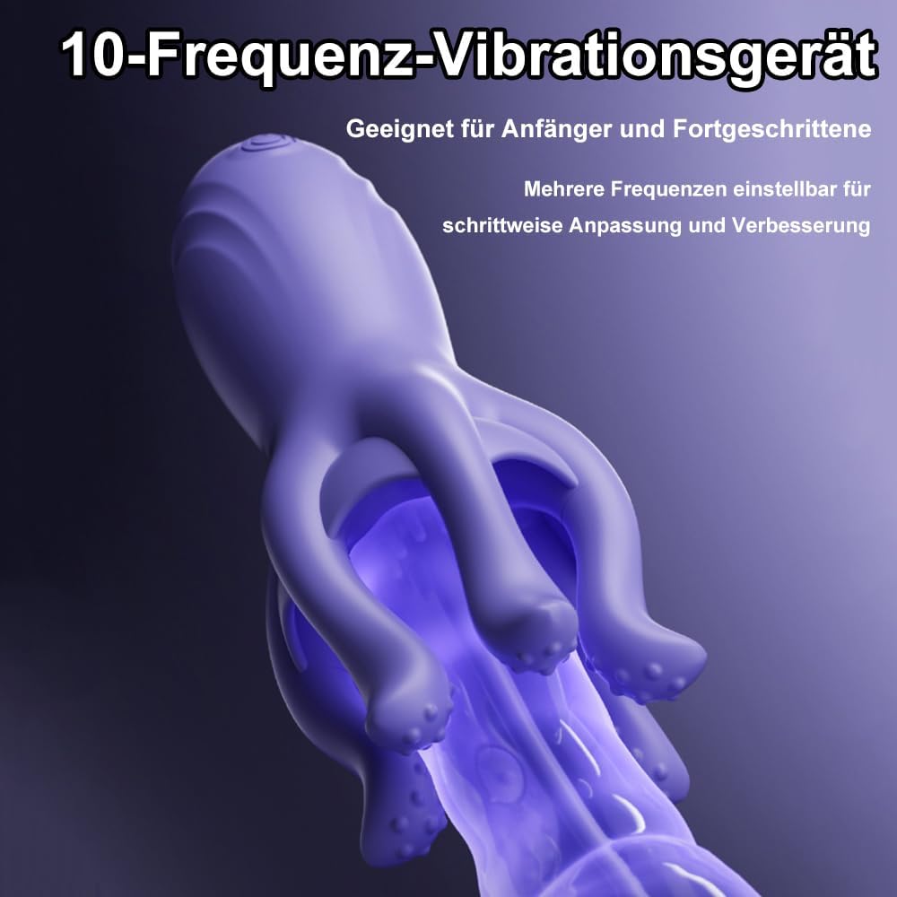 2 IN 1 Glans Vibrator Prostate Stimulator Penis Vibrator Dilator with 10 Vibration Modes