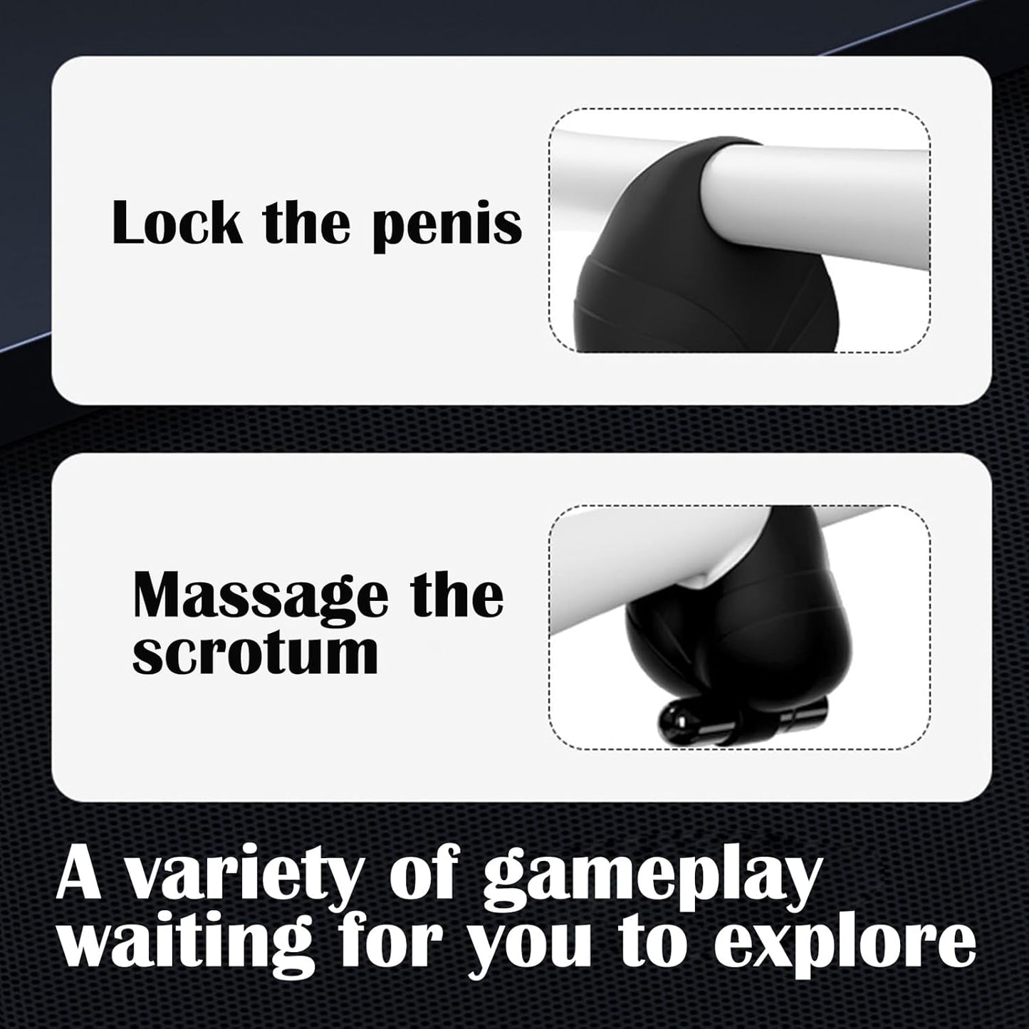 Testicle Cock Ring Vibrator Massager Masturbator with Powerful Vibrations