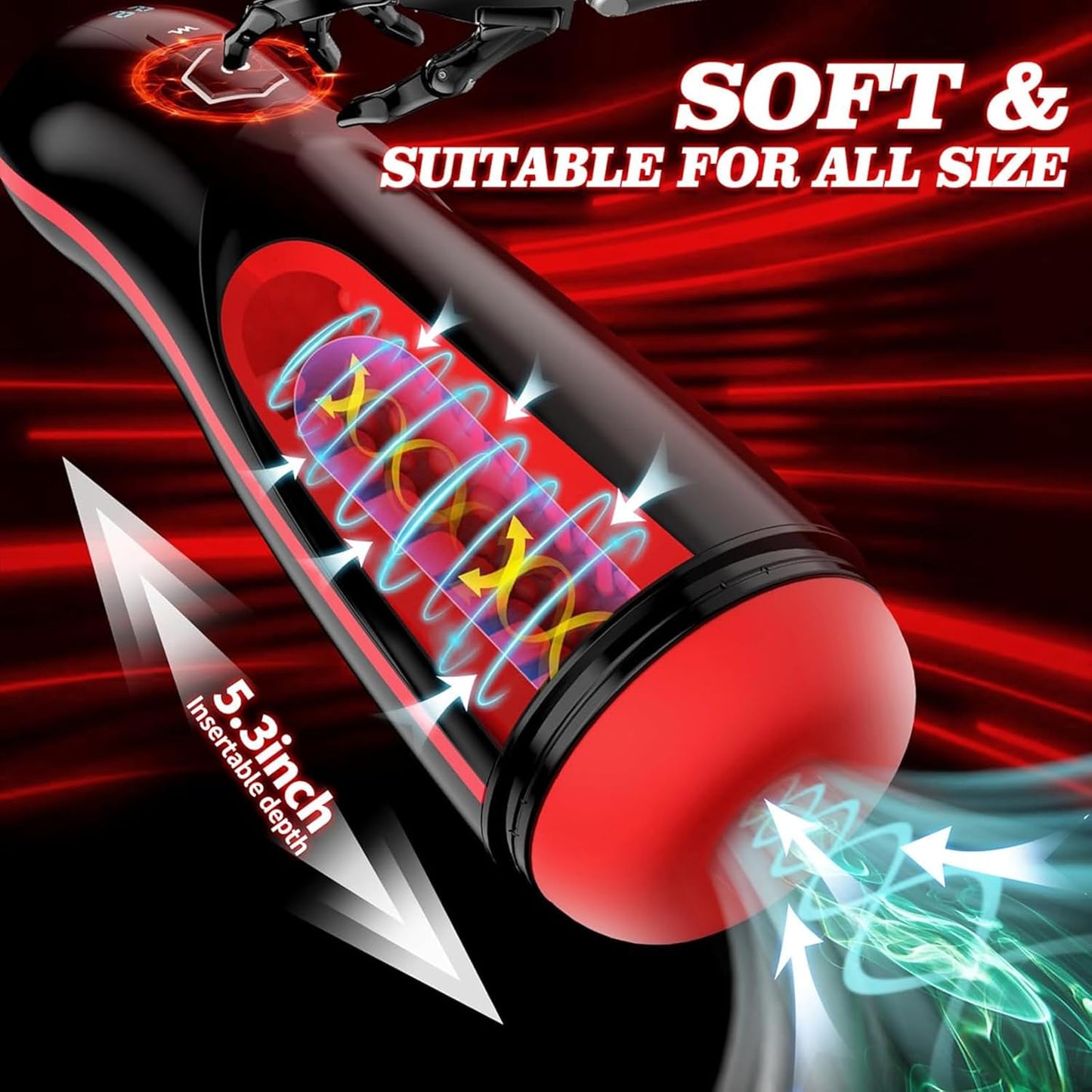 360° Wrapped Electric Masturbator Penis Trainer with 7 Vibration & 7 Suction Modes