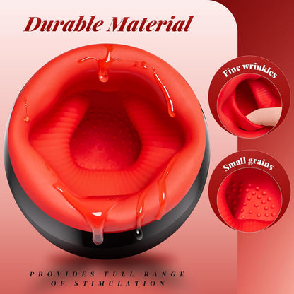 Oral Glans Trainer Penis Stroker Blowjob with 10 Vibrations & 5 Rotation & 3 Suction
