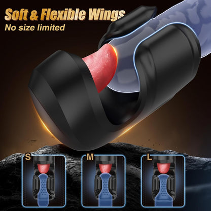 Electric Penis Trainer Glans Vibrator Masturbator with 10 Licking & 10 Stroking Modes
