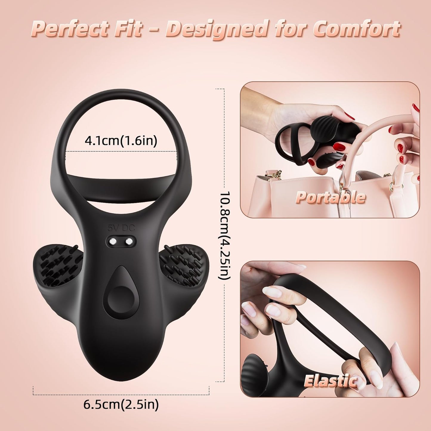 Electric Testicle Penis Trainer Vibrator Massager Cock Ring with 9 Vibration Modes