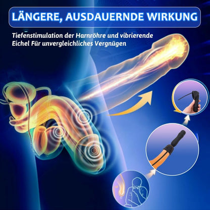 Urethral Vibrator Dilator Penis Trainer Plug Stimulator with 16 Vibration Modes