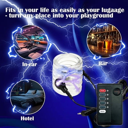 E-stim Testicle Bondage Crusher Pennis Ring Chastity BDSM with 4 Electric Shock Modes