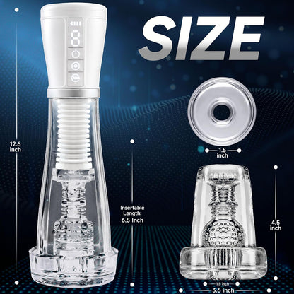 Digital Display Automatic Masturbator Penis Pump Stroker with 5 Suction + 9 Vibration