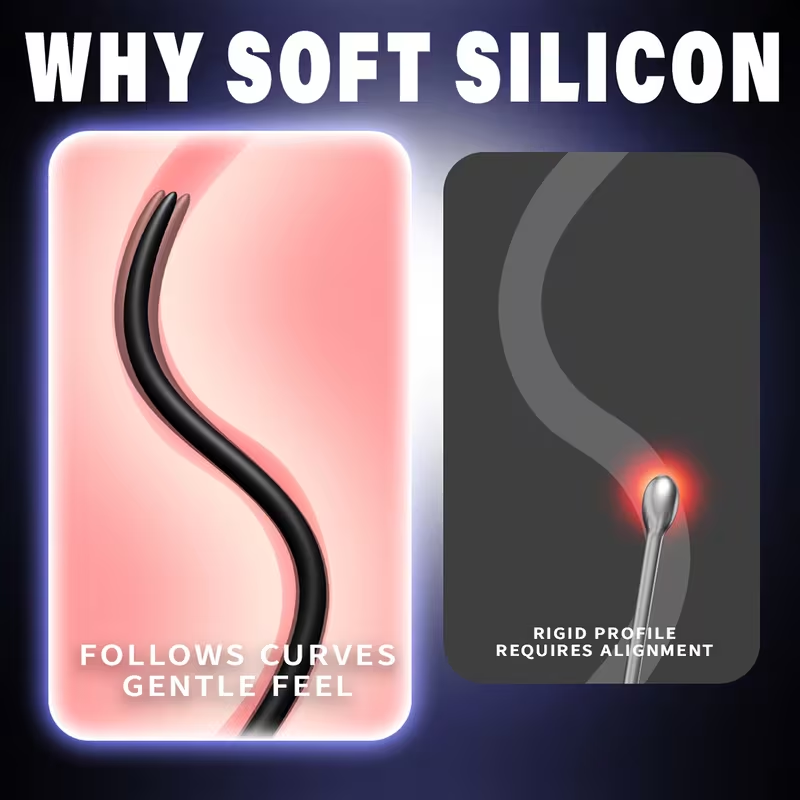 Electric Penis Trainer Vibrator Glans Stimulator with Urethral Sound & 10 Vibration Modes