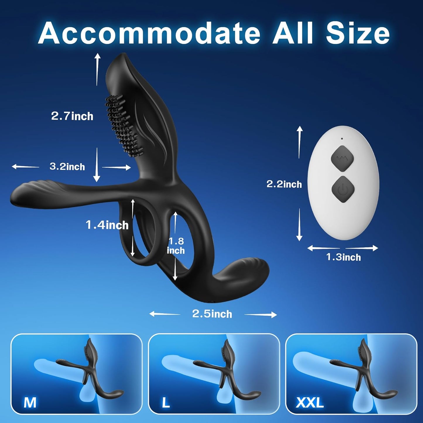 3 IN 1 Cock Ring Penis Trainer Vibrator Clitoral Stimulator with 10 Vibration Modes