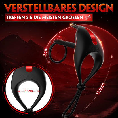 Dual Penis Ring Rabbit Vibrator Testicle Trainer Vibrator with 7 Vibration Modes