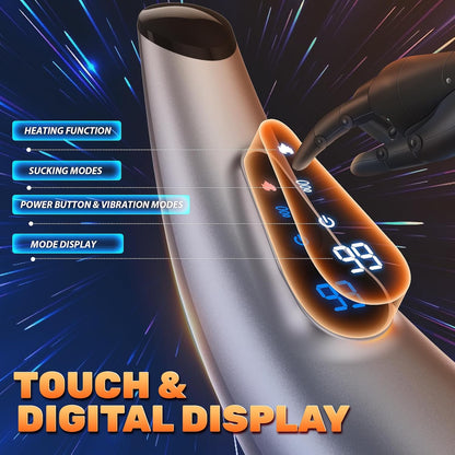 LCD Display Automatic Masturbator Blowjob with 9 Sucking & 9 Vibrating
