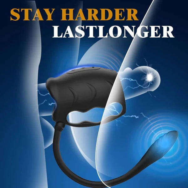 3 IN 1 Penis Trainer Vibrator Stroker Masturbator with 10 Vibration Modes & Anal Plug