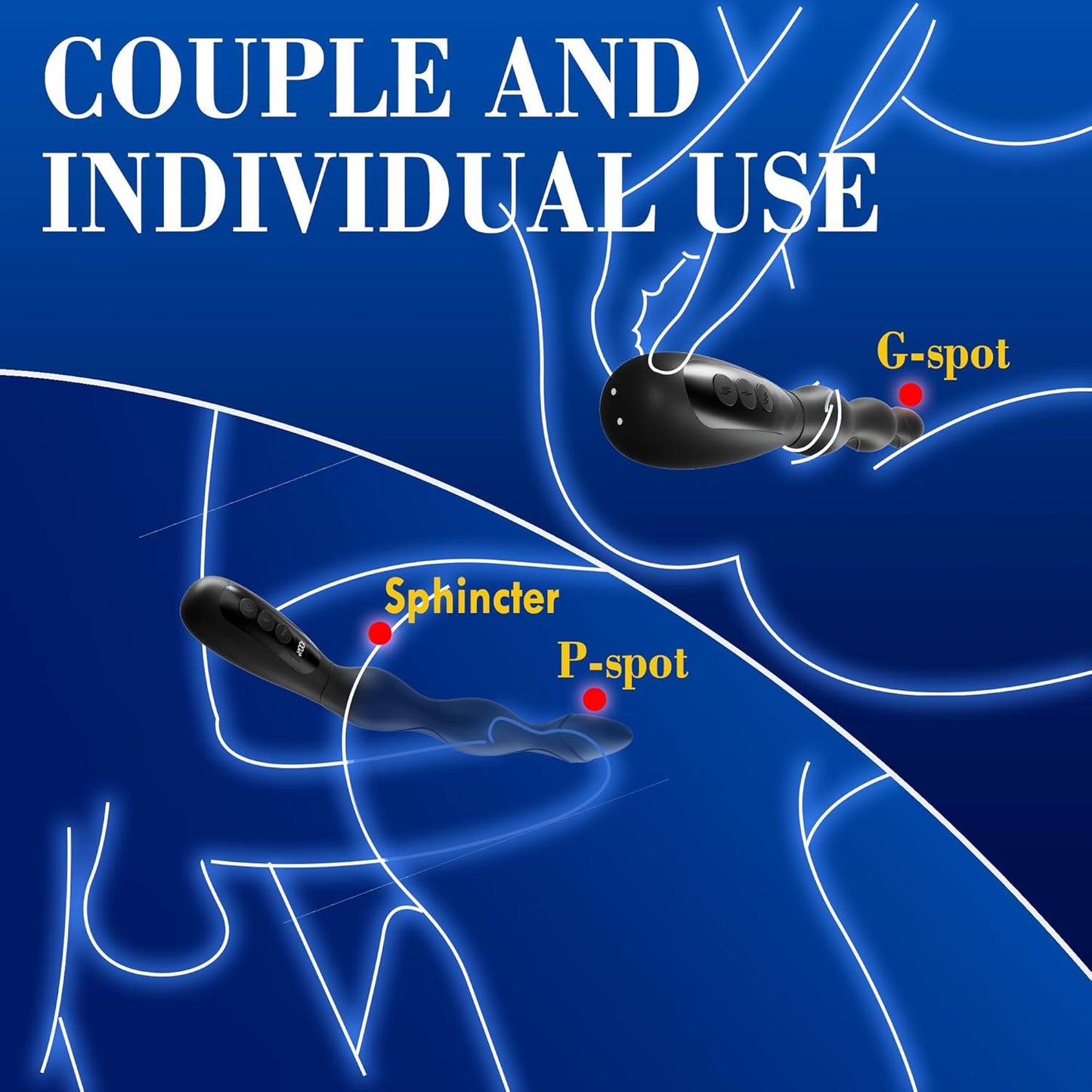 Estim Anal Vibrator Butt Plug Prostate Massager with 5 Electric Shock & 10 Vibrating & 3 Heating