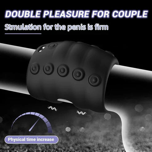 60° Soft Beads Penis Trainer Vibrator Cock Ring with 10 Vibration Modes