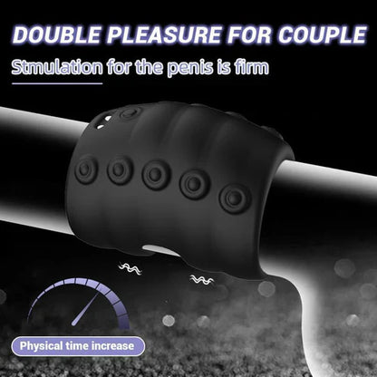 60° Soft Beads Penis Trainer Vibrator Cock Ring with 10 Vibration Modes
