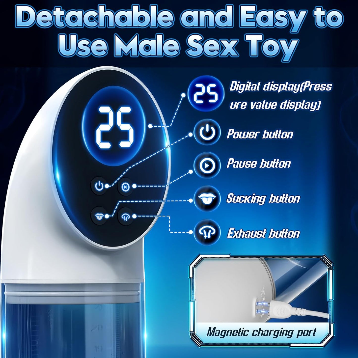 Automatic Dick Pump Penis Trainer Extender Masturbator with 6 Suction Modes