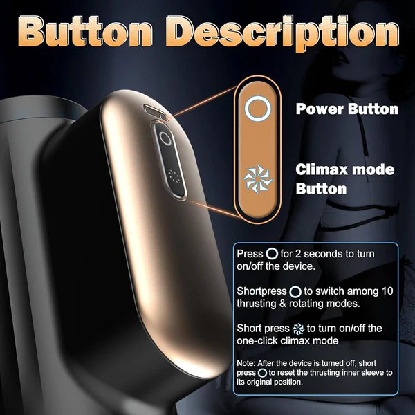 Automatic Masturbator Blowjob Stroker Penis Trainer with 10 Thrusting & Rotating Modes