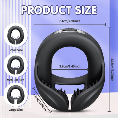 Penis Trainer Vibrator Cock Ring Testicle Stimulator with 10 Vibration Modes