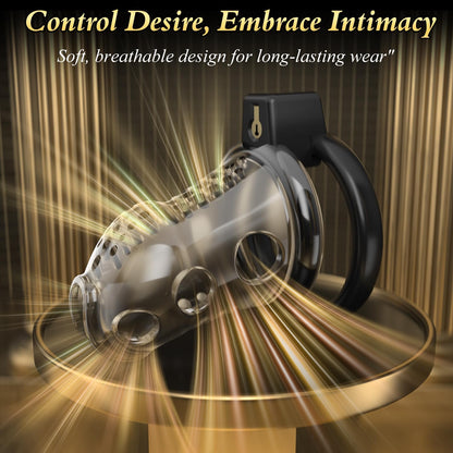 Adjustable Chastity Penis Cage Bondage Gear Device with 6 Sizes Rings