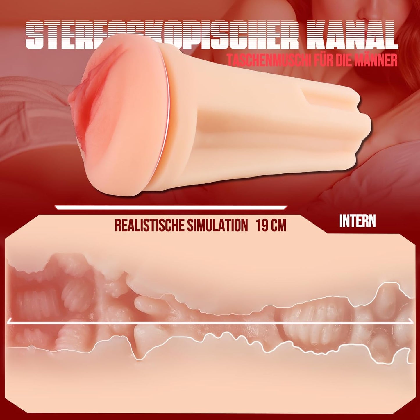 Pressing Realistic Masturbator Pocket Pussy Penis Stroker Blowjob