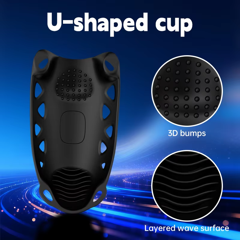 Hollow Portable Penis Training Vibrator Chastity Cage Masturbator with 10 Vibration Modes