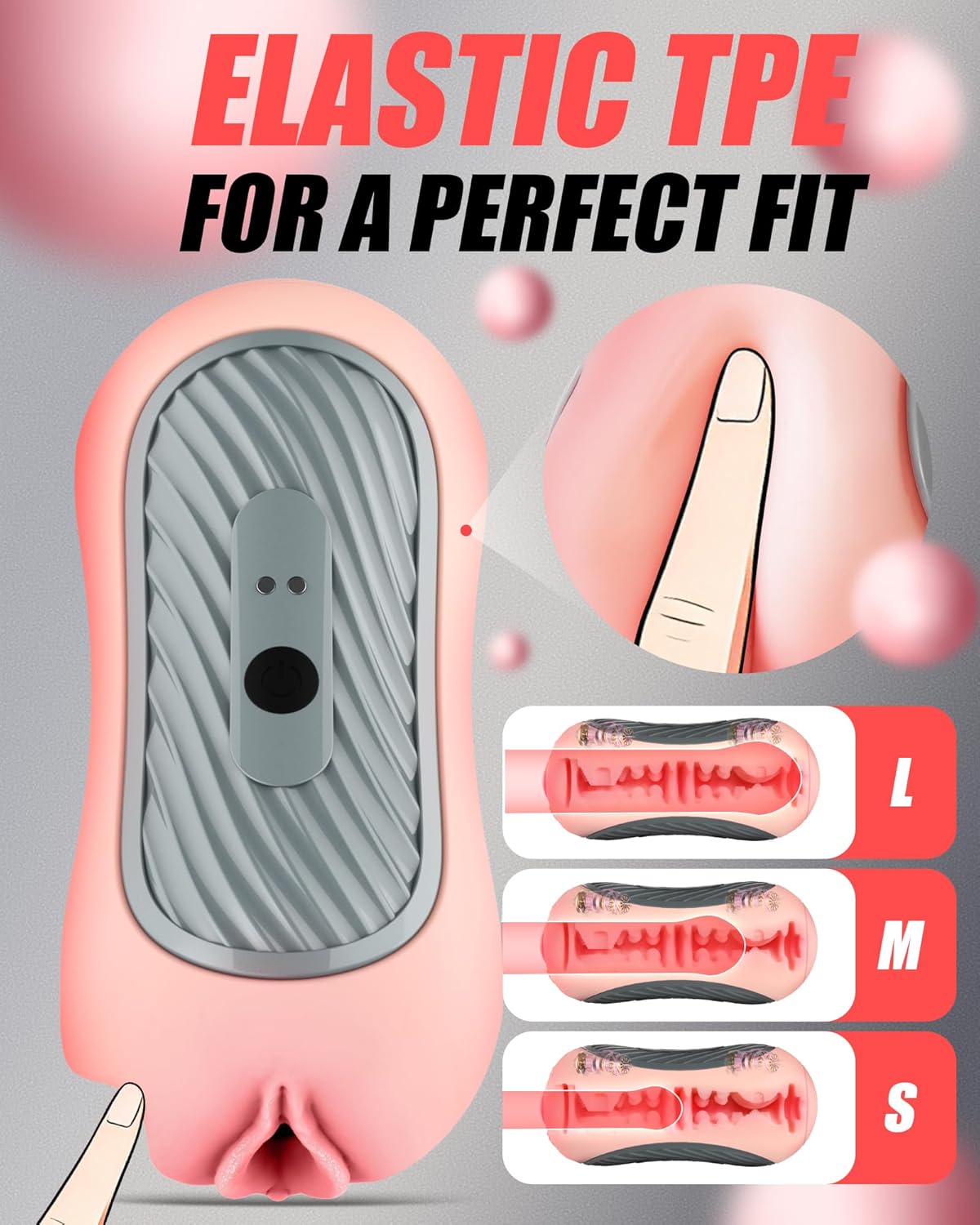 Squeezable Pocket Pussy Stroker Blowjob Masturbator with 8 Vibration & Suction Modes