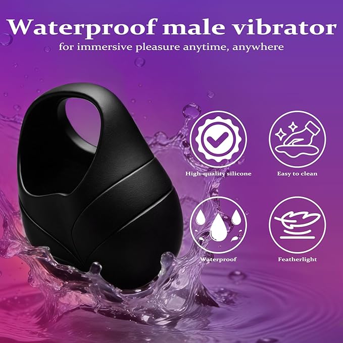 Testicle Stimulator Cock Ring Vibrator Penis Trainer Massager with 12 Modes