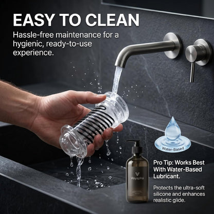 Spiral Suction Male Stroker Blowjob Masturbator with Textured Sleeve