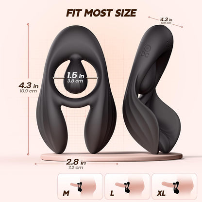 Remote Dual Testicle Vibrator Cock Ring Stimulator with 3 Motors & 10 Vibrations