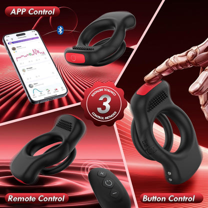 App & Remote Controlled Cock Ring Penis Trainer Vibrator with 10 Vibration Modes