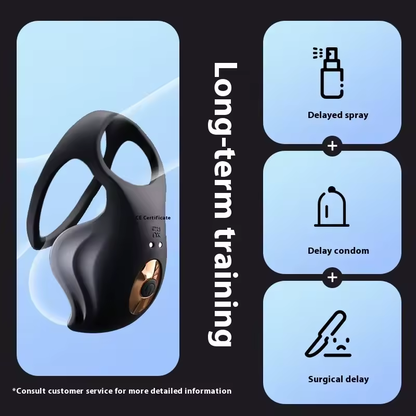 App-controlled Penis Ring Ejaculator Testicle Massage Glans Trainer with 10 Vibrations