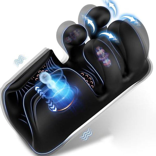Electric Penis Trainer Glans Vibrator with 10 Massaging & Tapping & Vibrating
