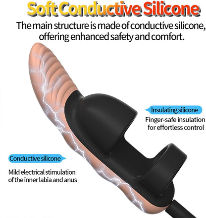 Electro Stim Finger Vibrator Sleeve with 8 Stimulation Modes & 19 Intensity Levels