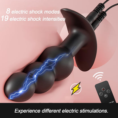 Electric Shock Anal Plug Anal Beads SM with Vibration with 8 Electric Shock Modes