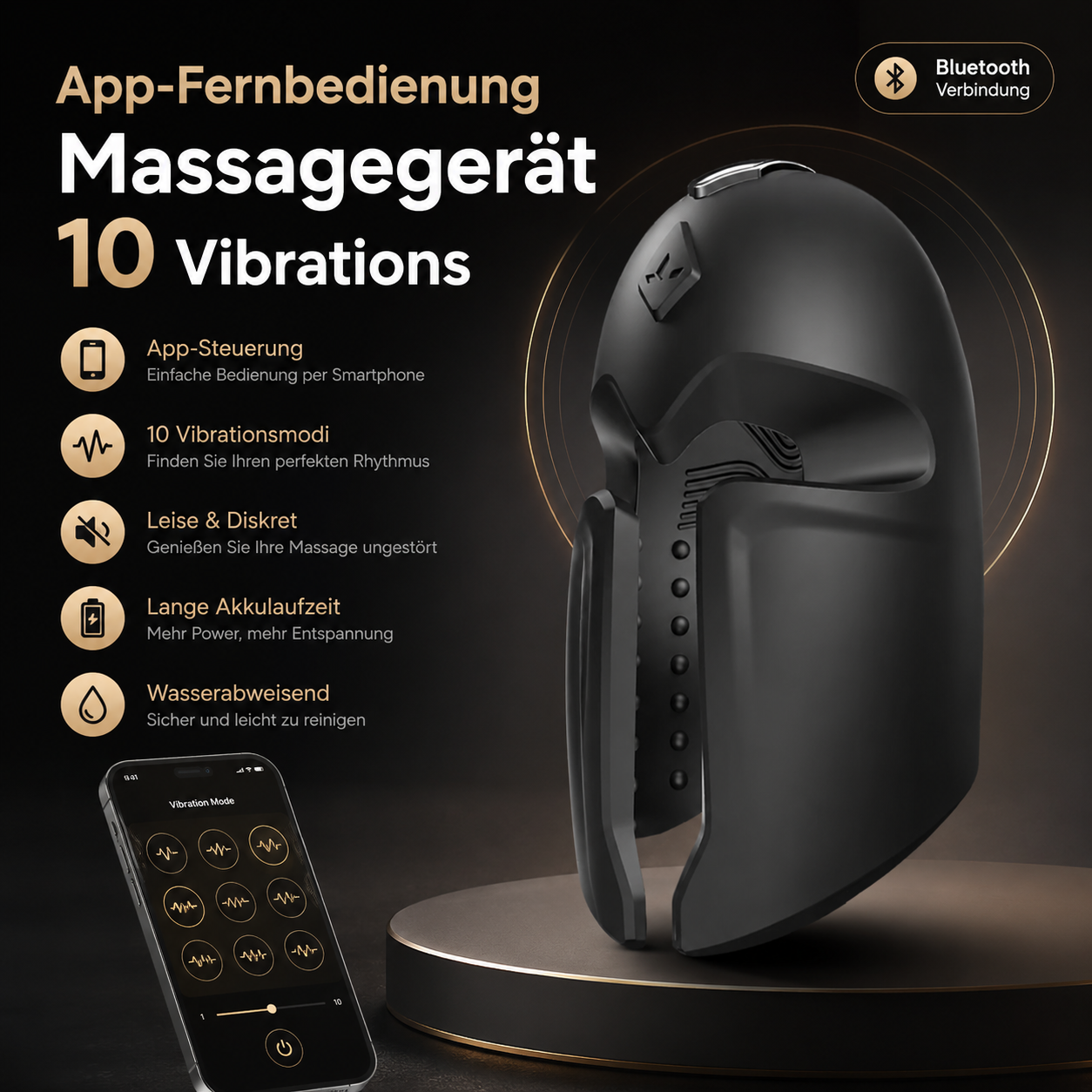 App-Controlled Glans Vibrator Penis Trainer Massager Masturbator with 10 Vibration Modes
