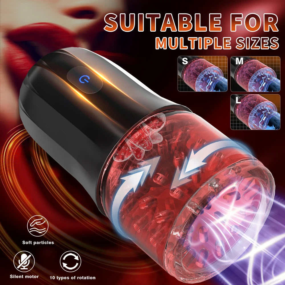 Automatic Masturbator Machine Piston Sucker Blowjob with 10 Rotation Modes