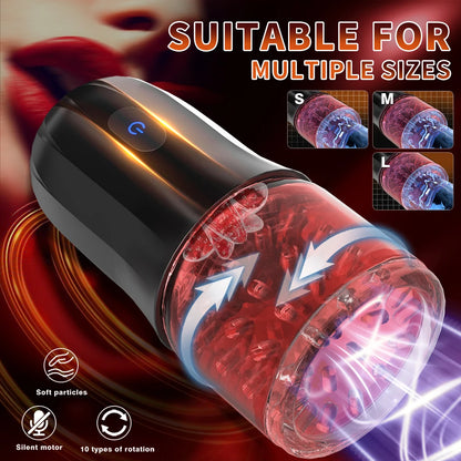 Automatic Masturbator Machine Piston Sucker Blowjob with 10 Rotation Modes