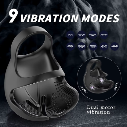 Penis Trainer Vibrator Cock Ring Glans Massager Masturbator with 9 Vibration Modes