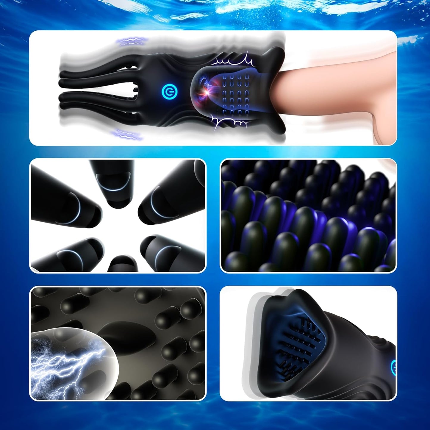 Octopus Penis Trainer Vibrator Glans Stimulator Masturbator with 10 Vibration Modes
