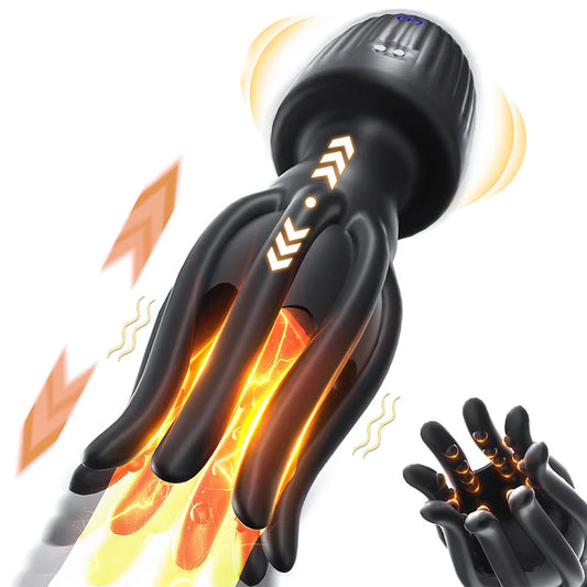 Glans Vibrator Penis Testicular Massage Trainer Masturbator with 10 Frequency & Expansion & Vibrations