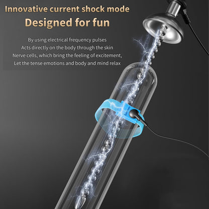 Electric Urethral Sound Stimulator Cock Ring Estim Plug Dilator Kit with 8 Modes