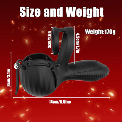 3 IN 1 Cock Ring Testicular Stimulator Penis Trainer Vibrator with 10 Vibration Modes
