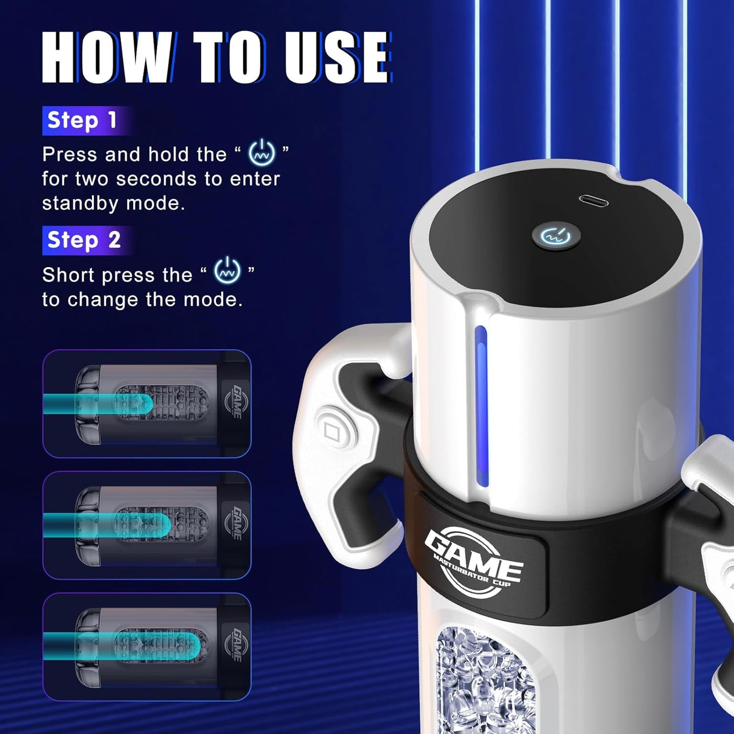 Automatic Masturbator Penis Trainer Stroker Blowjob with 9 Thrust & Vibration Modes