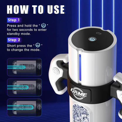 Automatic Masturbator Penis Trainer Stroker Blowjob with 9 Thrust & Vibration Modes