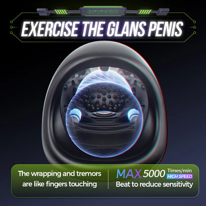 E-stim Penis Trainer Vibrator Stroker Blowjob with Vibration & Electric Shock & Heating Modes