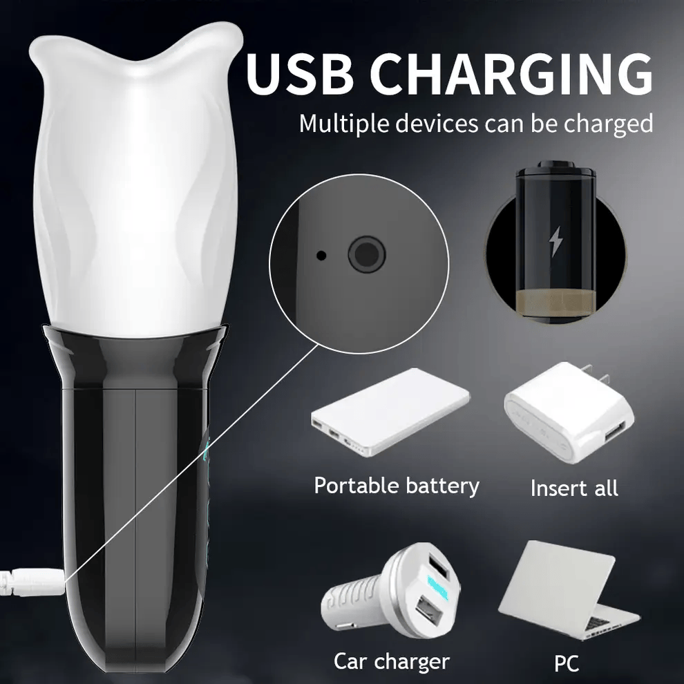 Electric Penis Stroker Blowjob Masturbator with 3 Vibration & 4 Rotation Modes