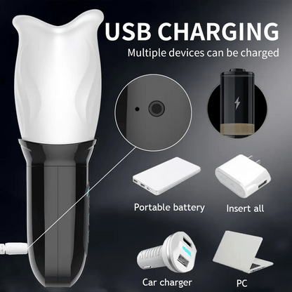 Electric Penis Stroker Blowjob Masturbator with 3 Vibration & 4 Rotation Modes