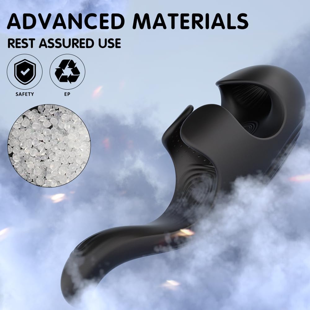 Squeezable Penis Trainer Vibrator Stroker Masturbator with 9 Flapping & Vibrating Modes