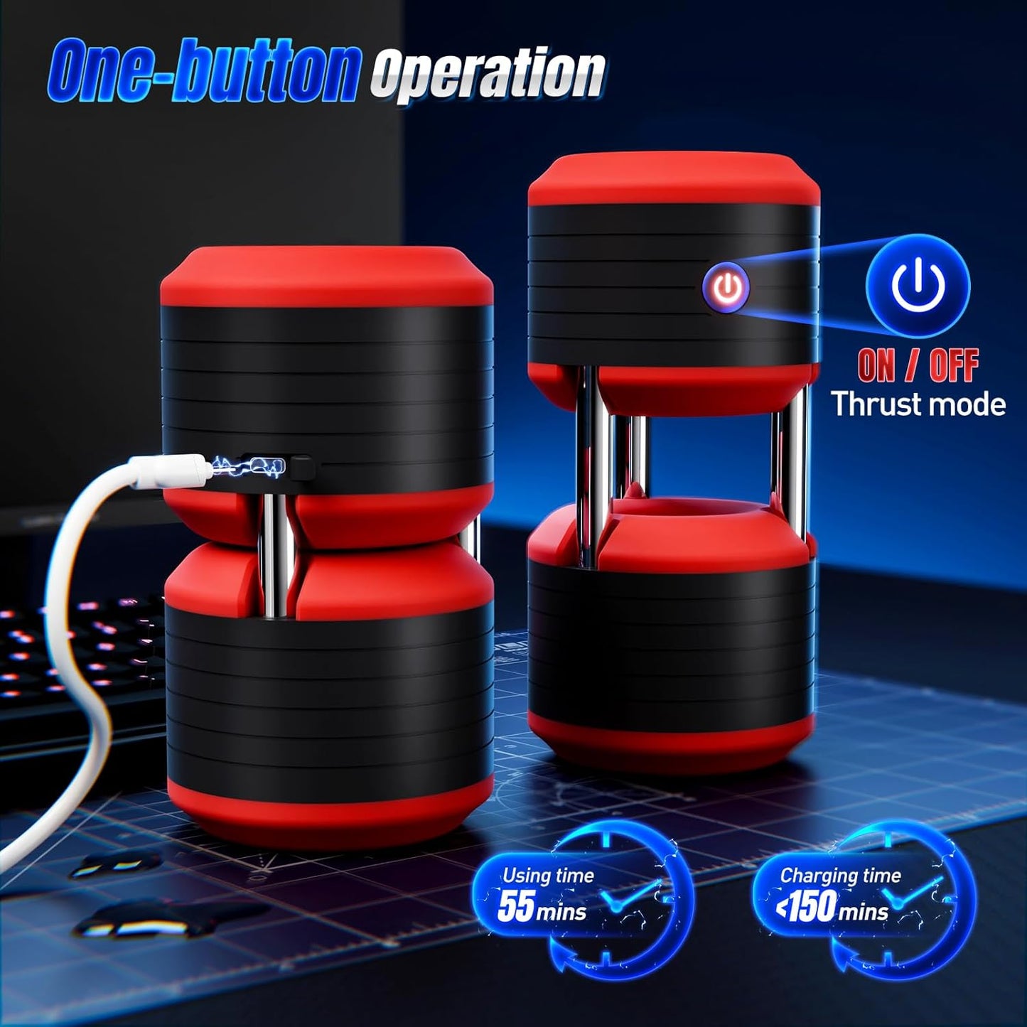 Auto Masturbator Penis Trainer Sex Machine Stroker with 10 Vibrating Modes