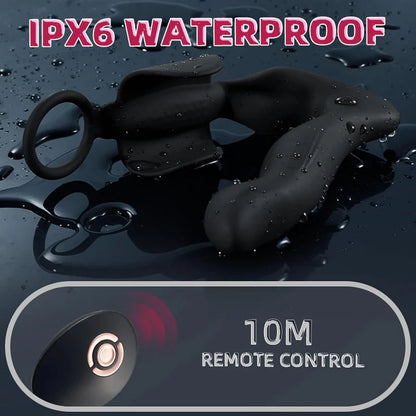 42℃ Heating Prostate Massager Anal Vibrator Penis Ring with 10 Vibration Modes