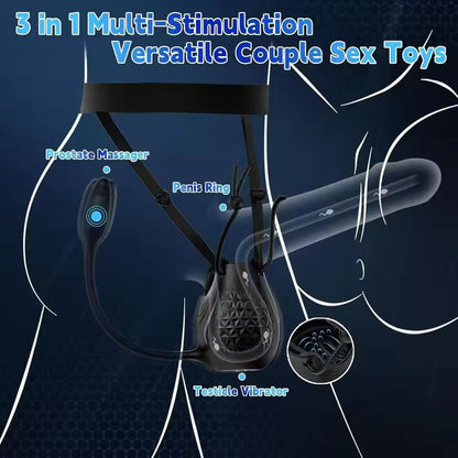 360° Wrapping Testicle Vibrator Penis Trainer Prostate Massager with 10 Vibration Modes