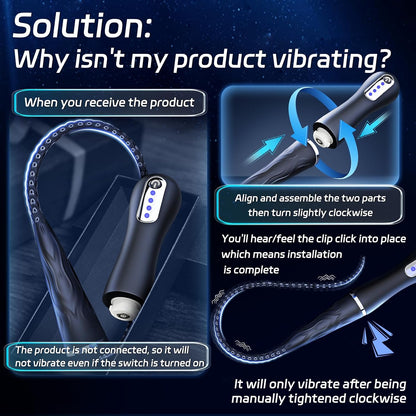 Octopus Tentacle Sounding Rods Urethra Vibrator Prostate Massager Penis Plug with 10 Vibration Modes